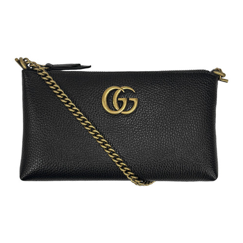 Gucci GG Marmont Leather Chain Clutch Bag, Black